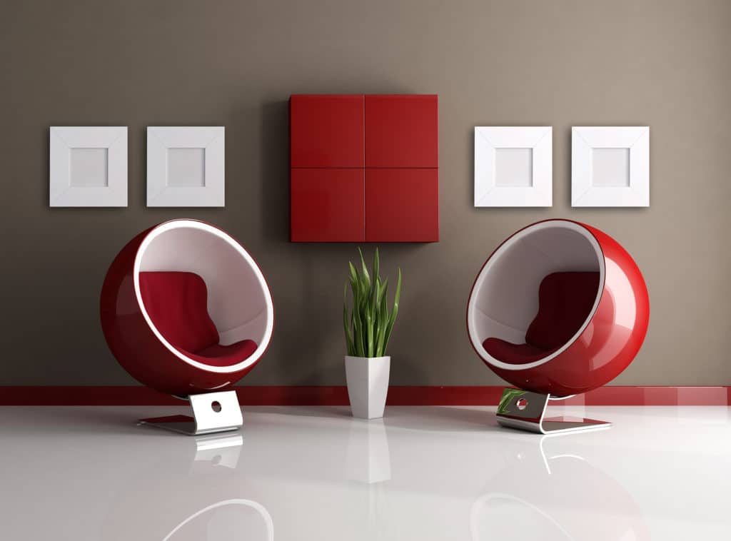 Red And Brown Modern Interior