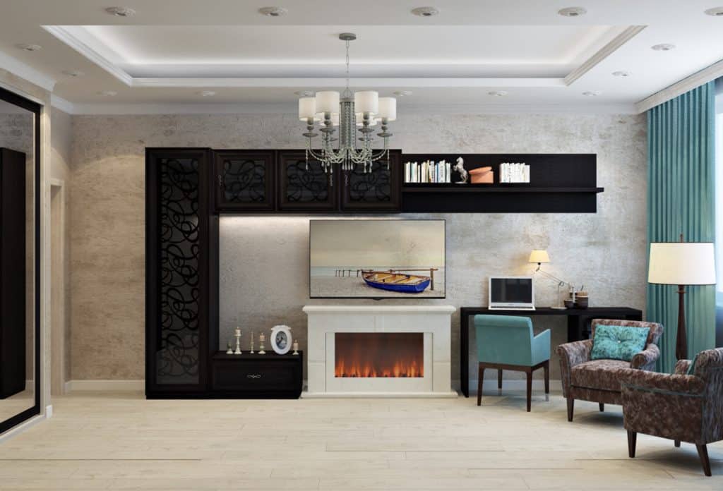A downsized fireplace for the perfect touch to make your living room feel warm and welcoming